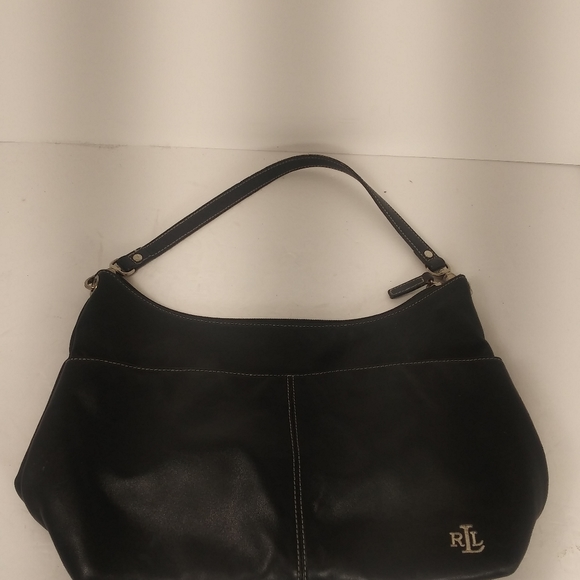Ralph lauren black leather handbag - Picture 1 of 8